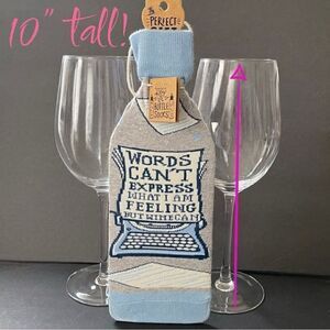 Primitives by Kathy Bottle Sock 10” Clear Glass Wine Glass Set Bundle of 3